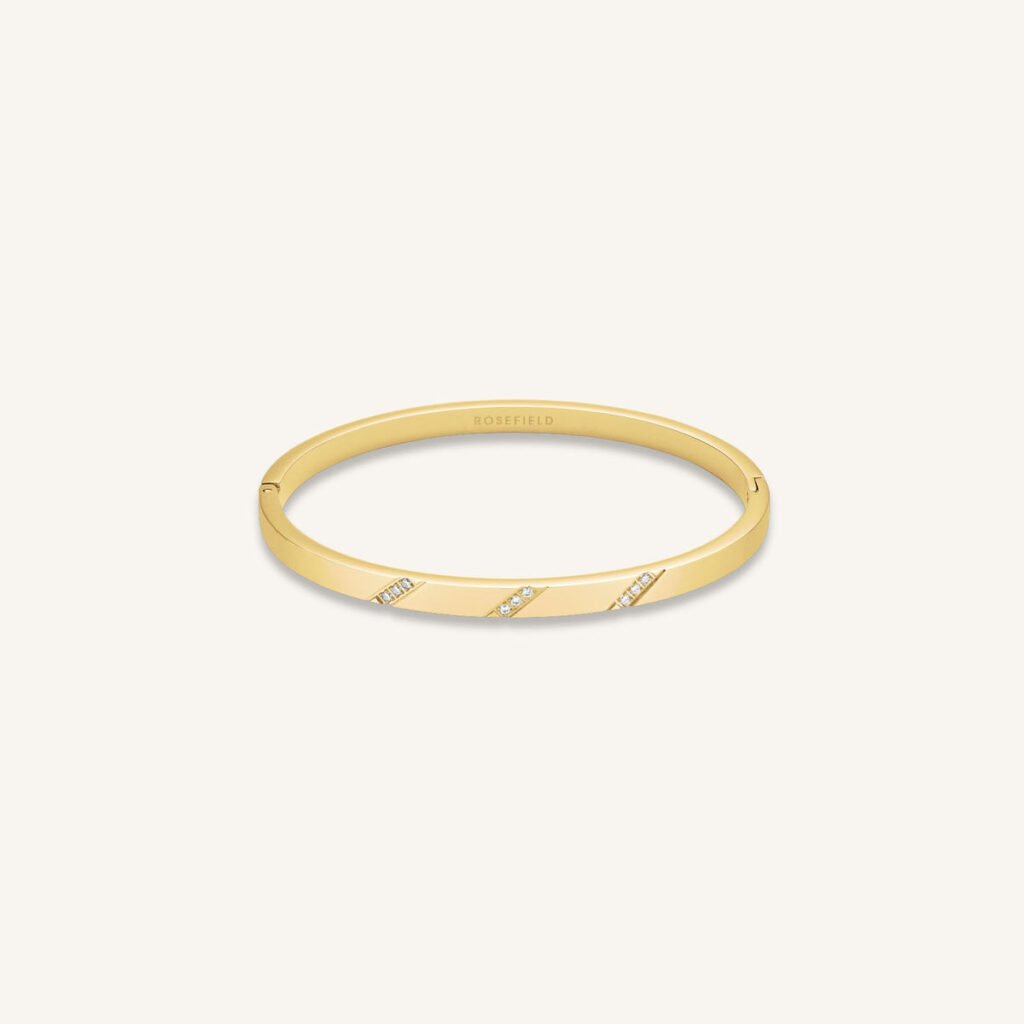 Rosefield Lines Crystals Bangle – goudkleurig / zilverkleurig – productfoto 1
