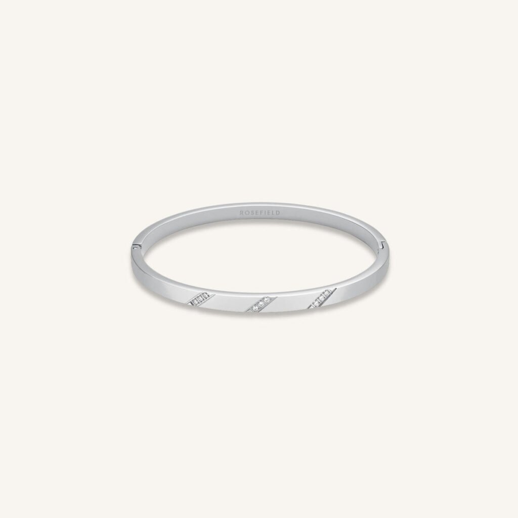 Rosefield Lines Crystals Bangle – goudkleurig / zilverkleurig – productfoto 2
