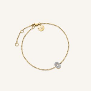 Rosefield Crystal Letter O armband – goudkleurig – productfoto 1