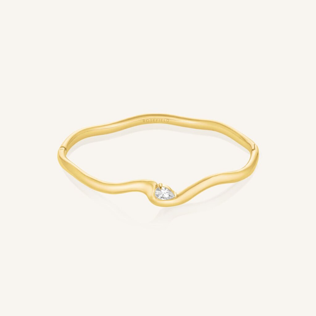 Rosefield Marquise Wave Bangle – goudkleurig – productfoto 1