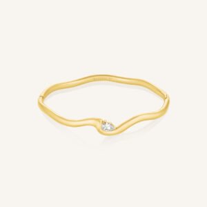 Rosefield Marquise Wave Bangle – goudkleurig – productfoto 1