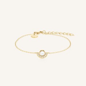 Rosefield Pearl Halo armband – goudkleurig – productfoto 1
