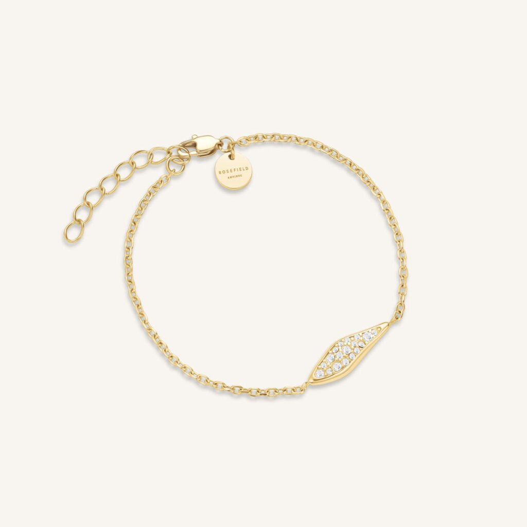 Rosefield Pave Leaf armband – goudkleurig / zilverkleurig – productfoto 1