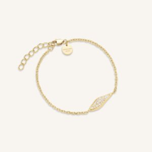 Rosefield Pave Leaf armband – goudkleurig / zilverkleurig – productfoto 1