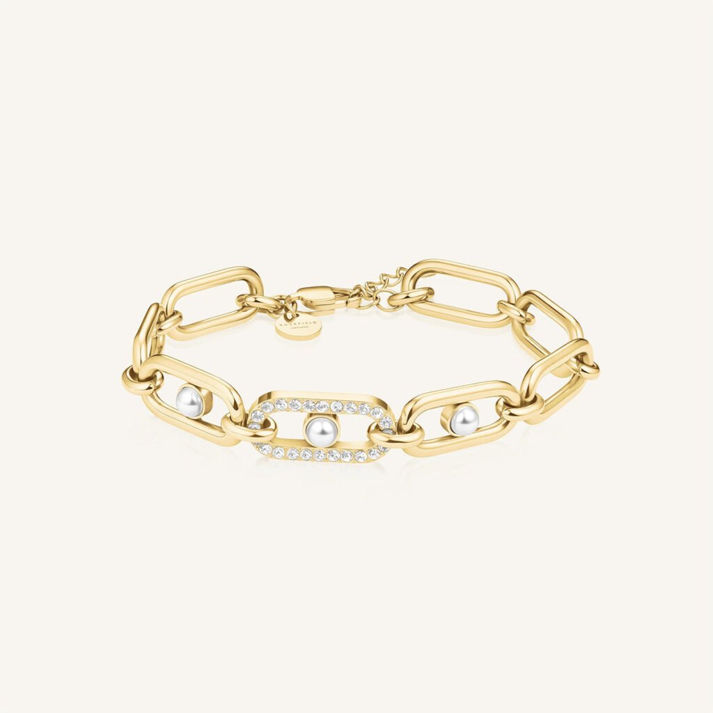 Rosefield Pearl Crystals armband – goudkleurig – productfoto 1