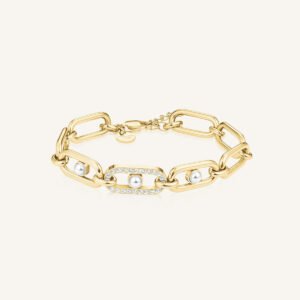 Rosefield Pearl Crystals armband – goudkleurig – productfoto 1