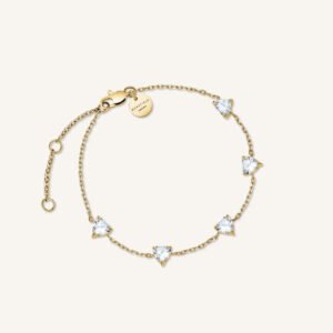 Rosefield Row Hearts armband – goudkleurig / zilverkleurig – productfoto 1