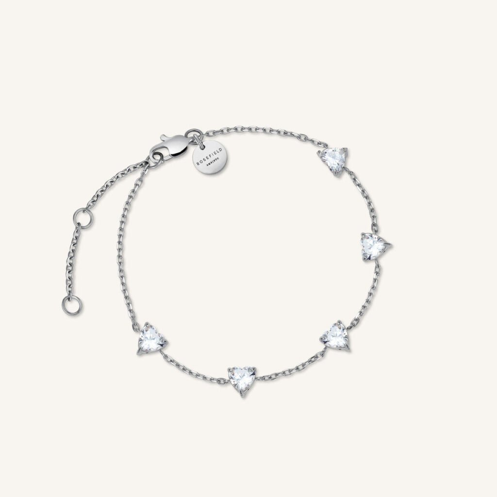 Rosefield Row Hearts armband – goudkleurig / zilverkleurig – productfoto 2