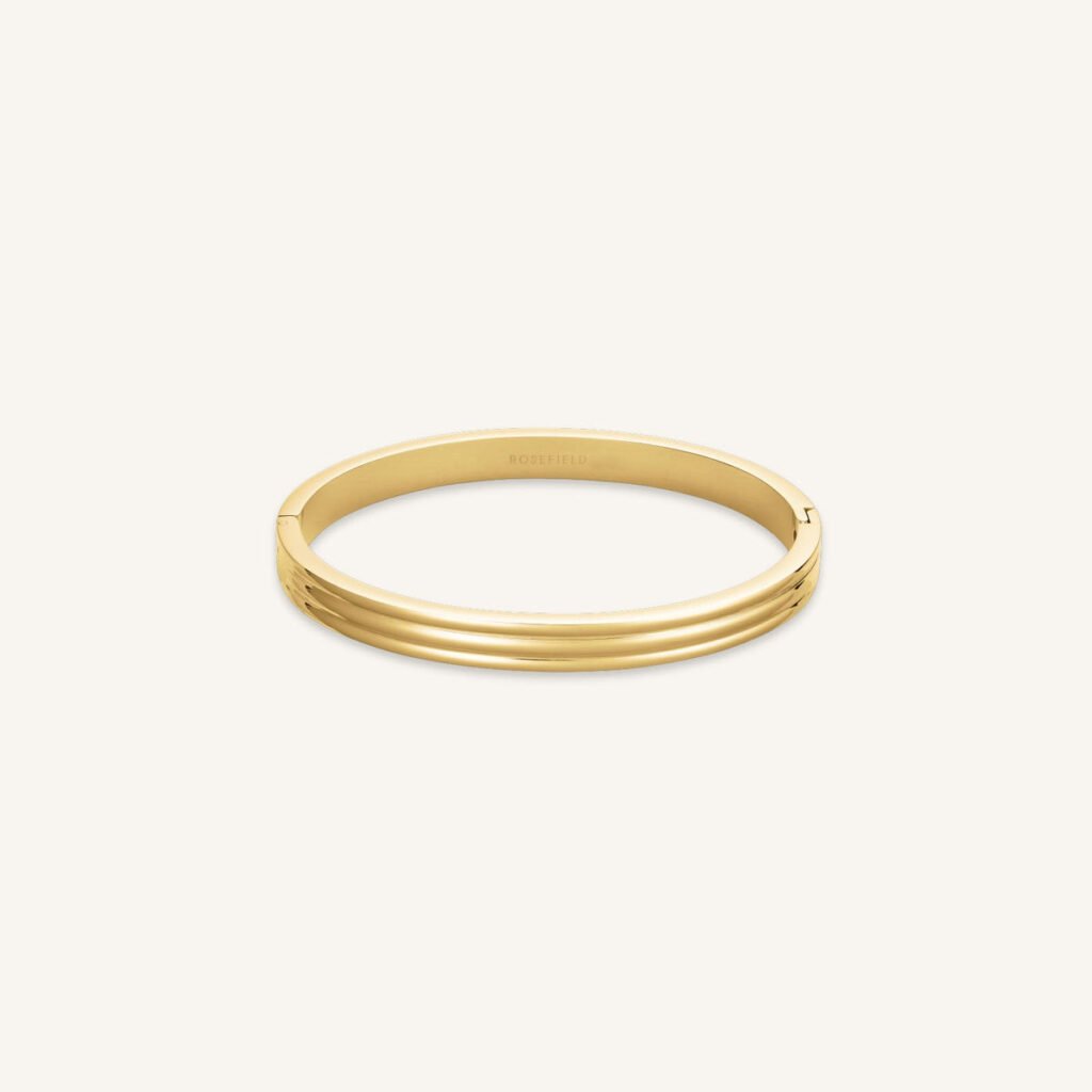 Rosefield Striped Bangle – goudkleurig / zilverkleurig – productfoto 1