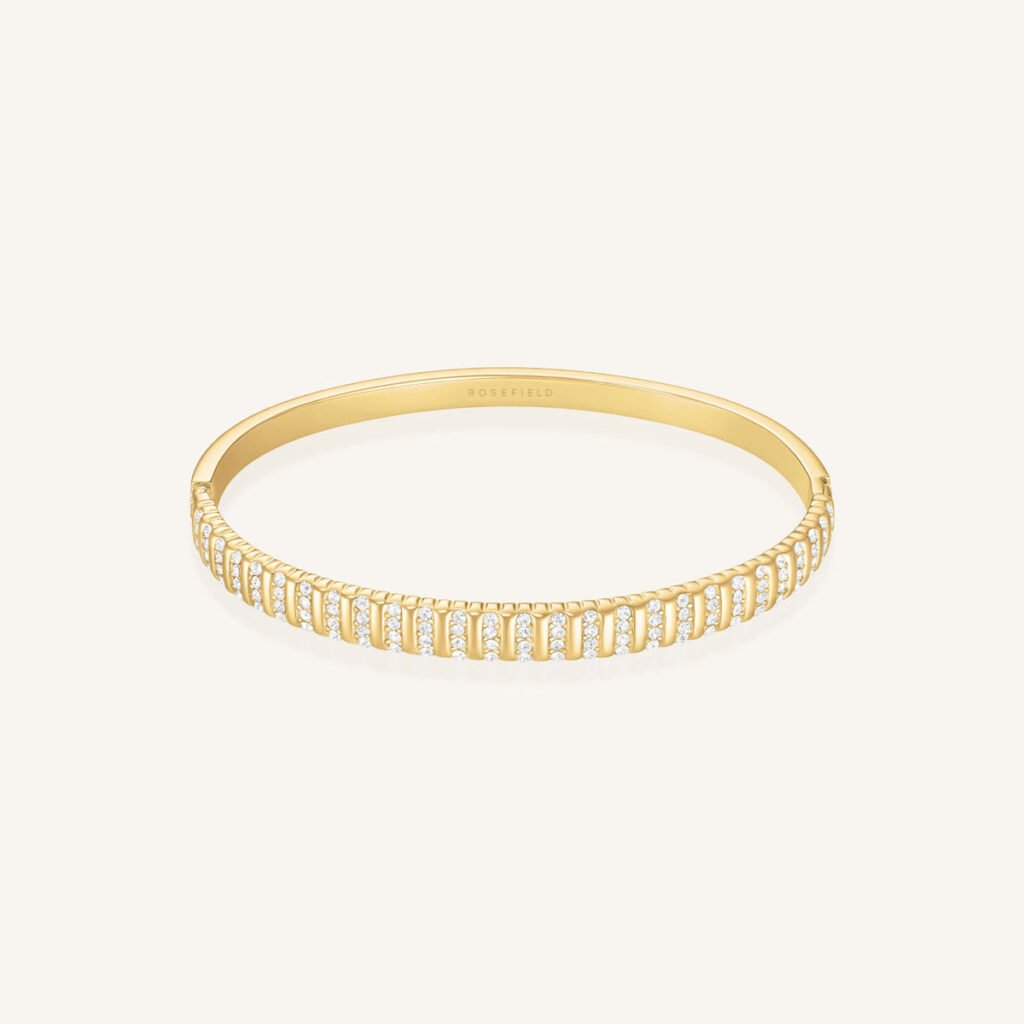Rosefield Striped Pave Bangle – goudkleurig – productfoto 1