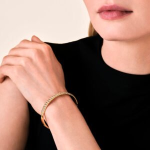 Rosefield Striped Pave Bangle – goudkleurig – productfoto 2