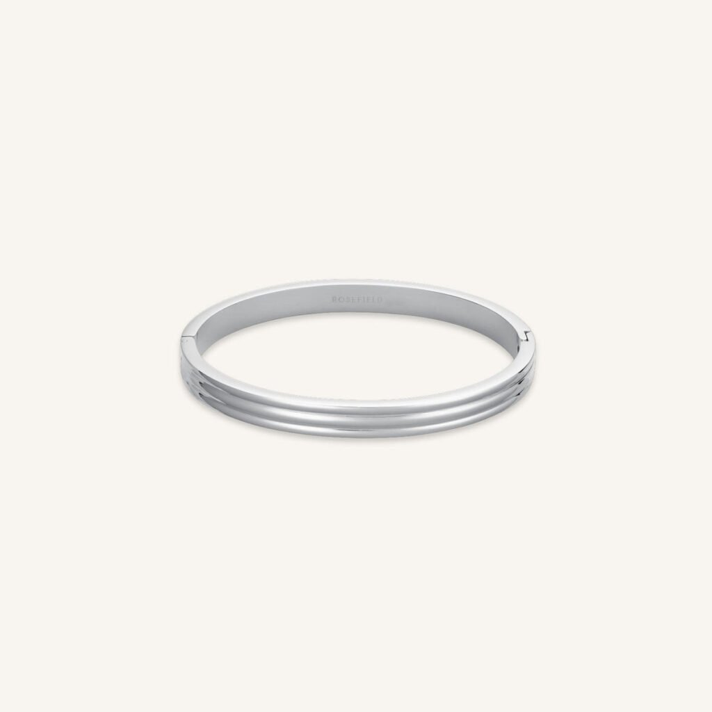 Rosefield Striped Bangle – goudkleurig / zilverkleurig – productfoto 2