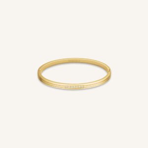 Rosefield Striped Crystals Bangle – goudkleurig / zilverkleurig – productfoto 1