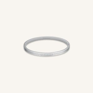 Rosefield Striped Crystals Bangle – goudkleurig / zilverkleurig – productfoto 2