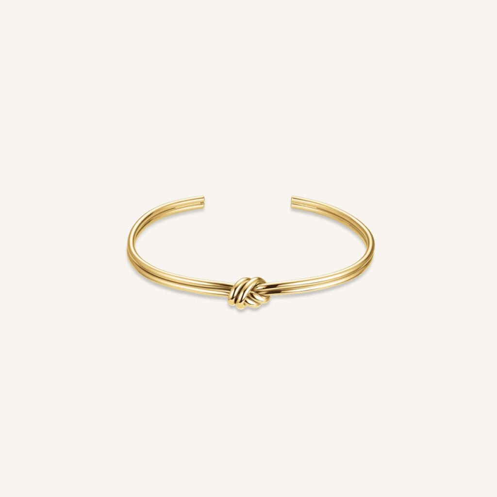 Rosefield Knot Bangle – goudkleurig / zilverkleurig – productfoto 1