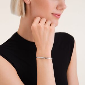 Rosefield Snake Heart armband Silver – zilverkleurig – productfoto 2
