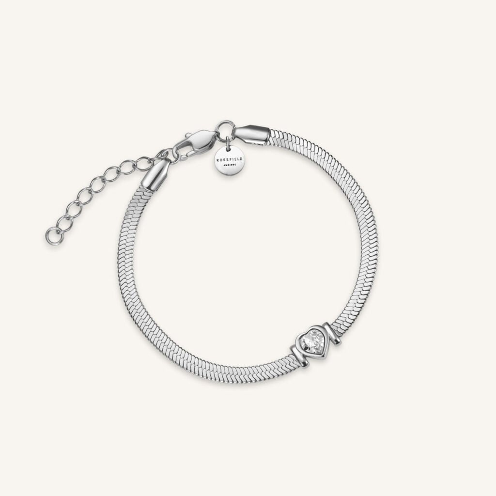 Rosefield Snake Heart armband Silver – zilverkleurig – productfoto 1