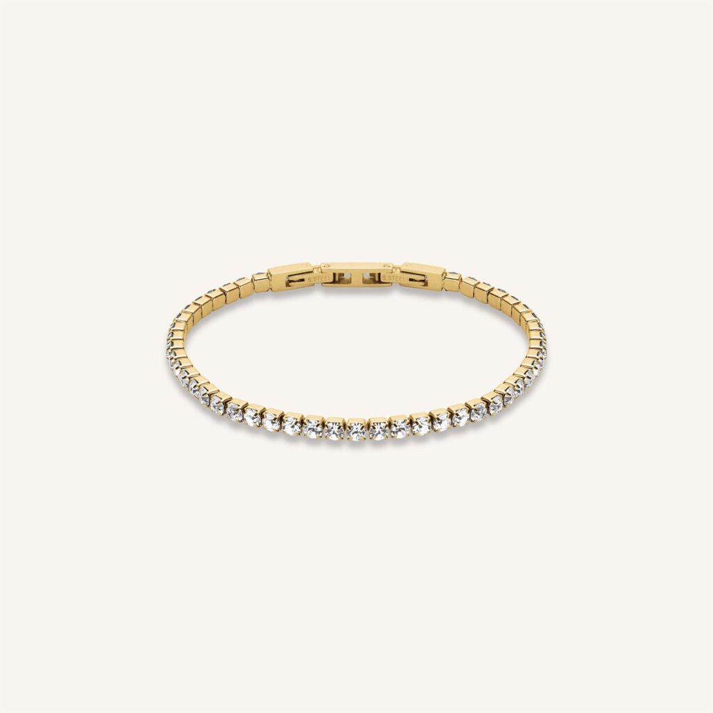 Rosefield Tennis armband – goudkleurig – productfoto 1