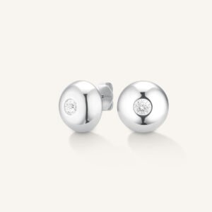 Rosefield Solitaire oorknopjes – goudkleurig / zilverkleurig – productfoto 2