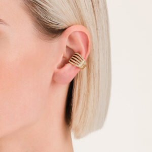 Rosefield Caged Crystal Earcuff – goudkleurig – productfoto 2
