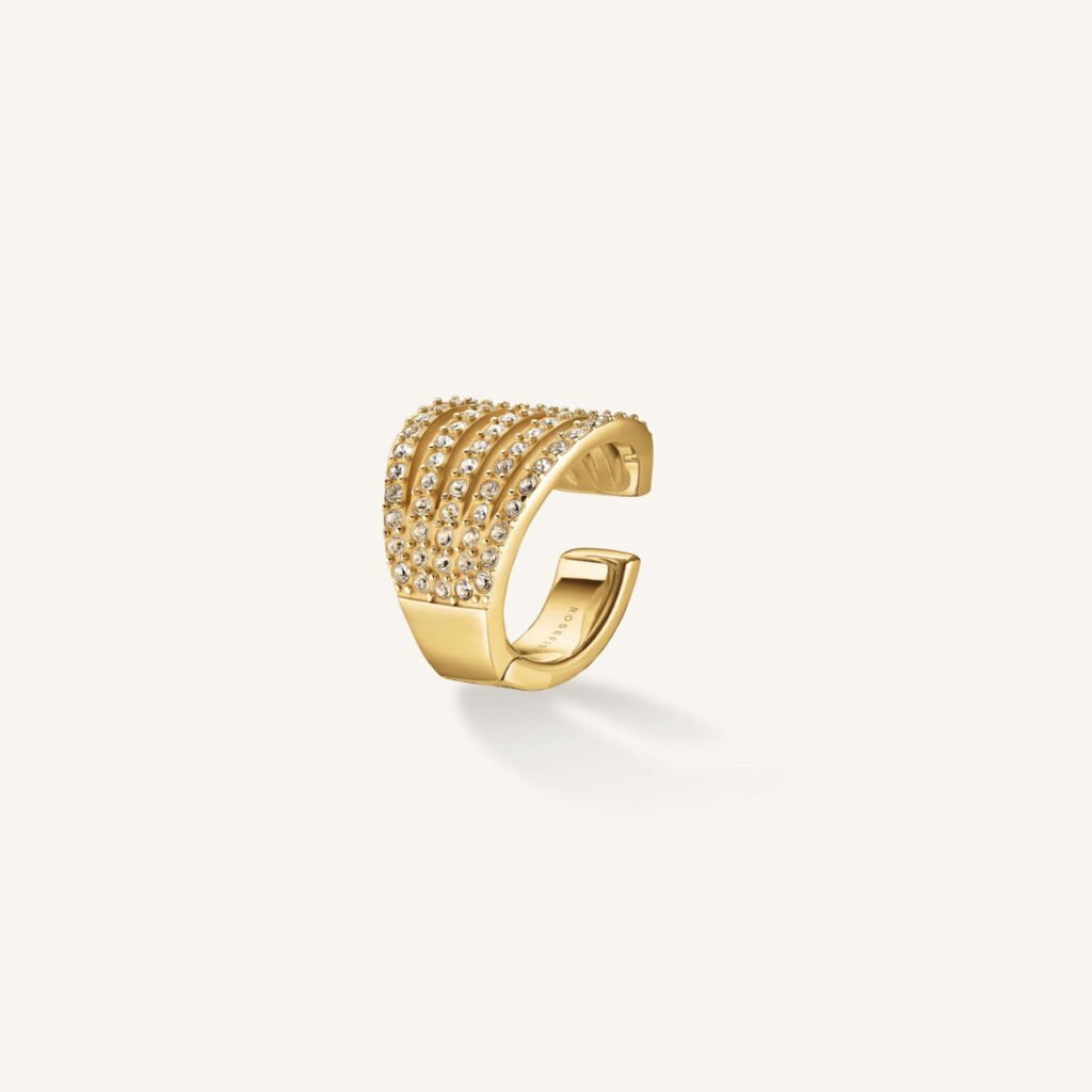 Rosefield Caged Crystal Earcuff – goudkleurig – productfoto 1