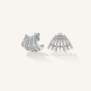 Rosefield Caged Crystal oorbellen – goudkleurig / zilverkleurig – productfoto 2