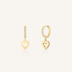 Rosefield Hollow Heart oorringen – goudkleurig – productfoto 1