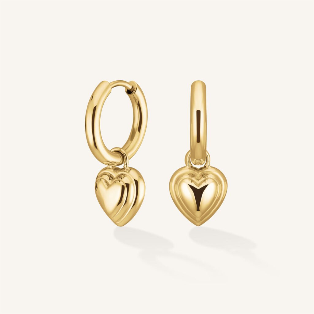 Rosefield Heart Pendant oorbellen – goudkleurig / zilverkleurig – productfoto 1