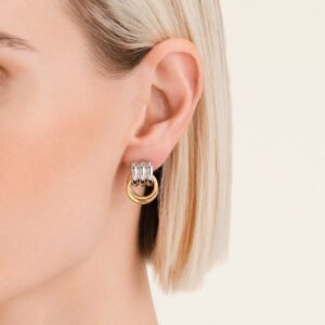 Rosefield Duotone oorbellen – bicolor / goudkleurig / zilverkleurig – productfoto 2