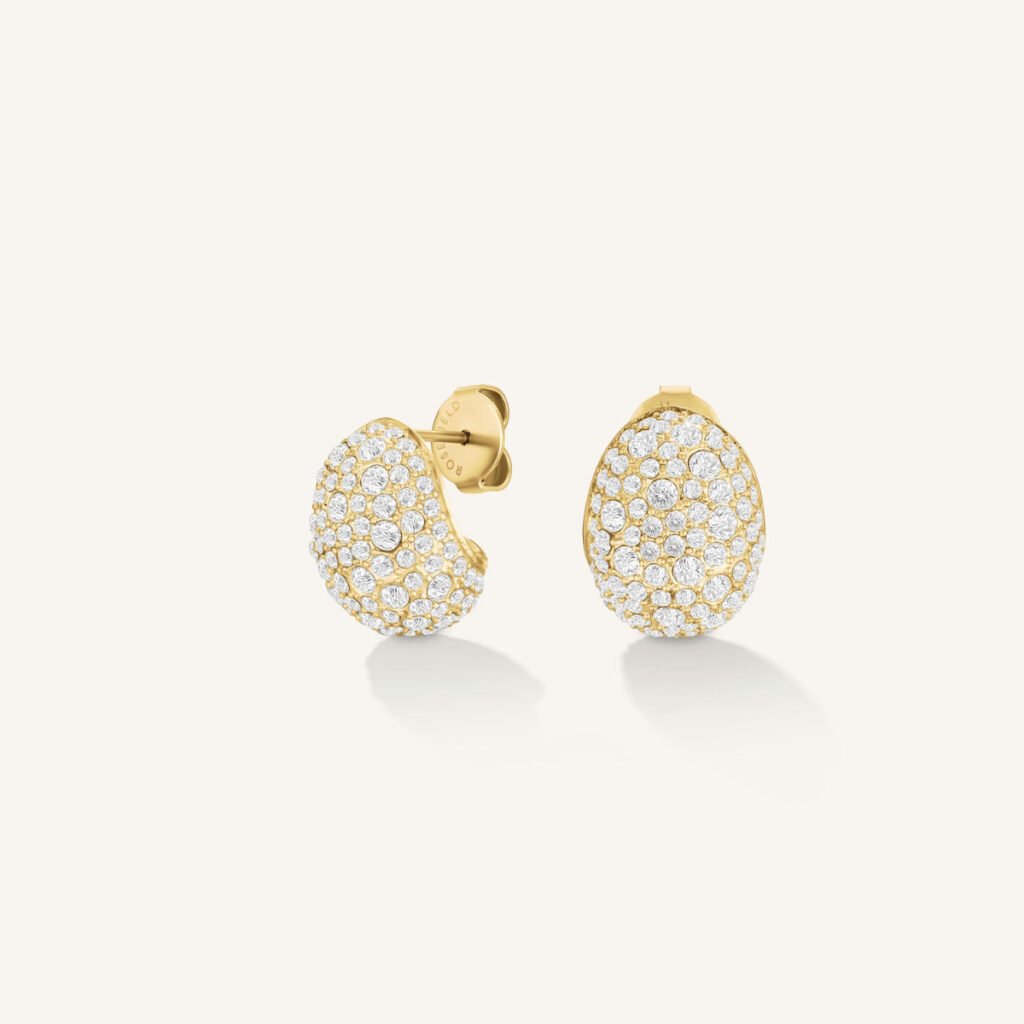 Rosefield Mini Pave oorknopjes – goudkleurig – productfoto 1