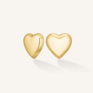 Rosefield Puffy Heart oorknopjes – goudkleurig – productfoto 1