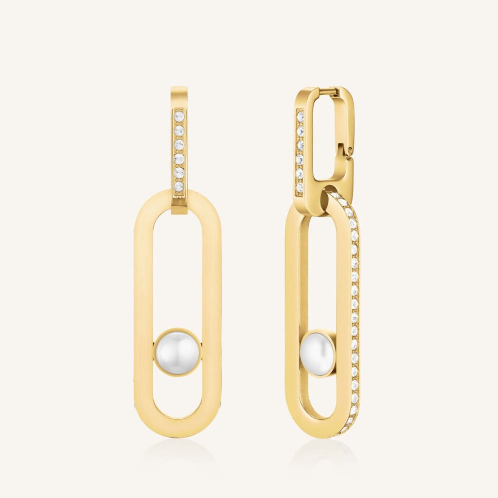 Rosefield Pearl Pendant oorbel – goudkleurig – productfoto 1