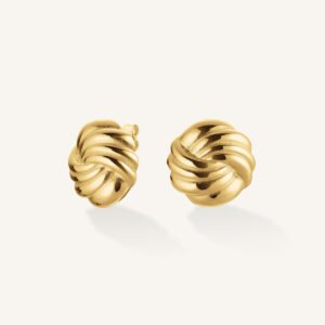 Rosefield Spiral oorknopjes – goudkleurig – productfoto 1