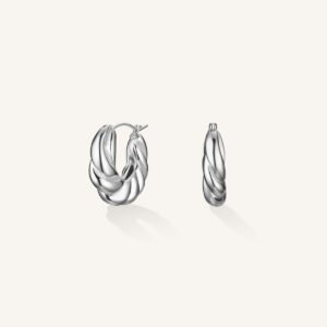 Rosefield Twisted oorringen – goudkleurig / zilverkleurig – productfoto 2