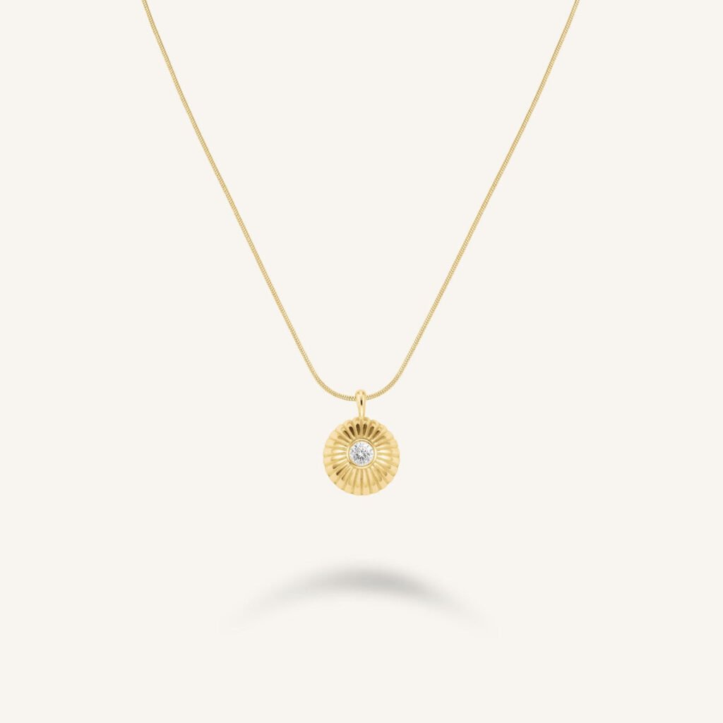 Rosefield Solitaire Coin ketting – goudkleurig / zilverkleurig – productfoto 1