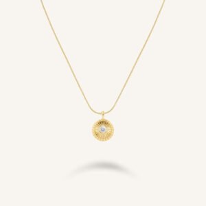 Rosefield Solitaire Coin ketting – goudkleurig / zilverkleurig – productfoto 1