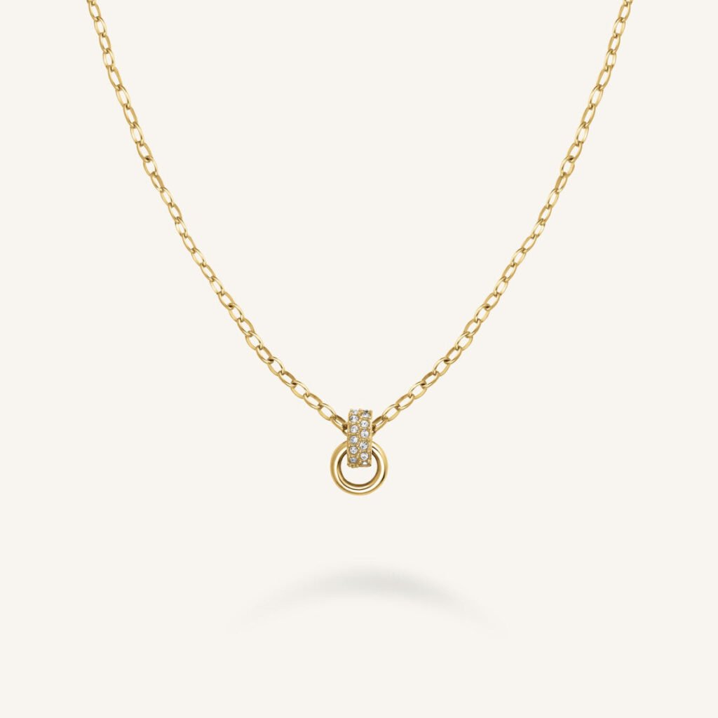Rosefield Bow Studs ketting – goudkleurig – productfoto 1