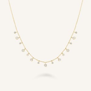 Rosefield Multi-Crystal ketting – goudkleurig – productfoto 1