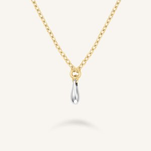 Rosefield Duotone Drop ketting – bicolor / goudkleurig / zilverkleurig – productfoto 1