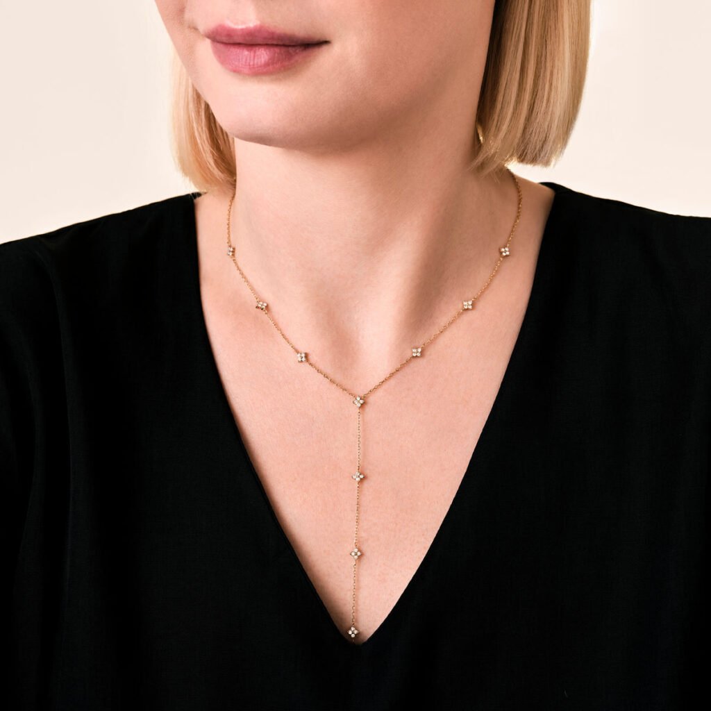 Rosefield Crystal Star ketting – goudkleurig – productfoto 2