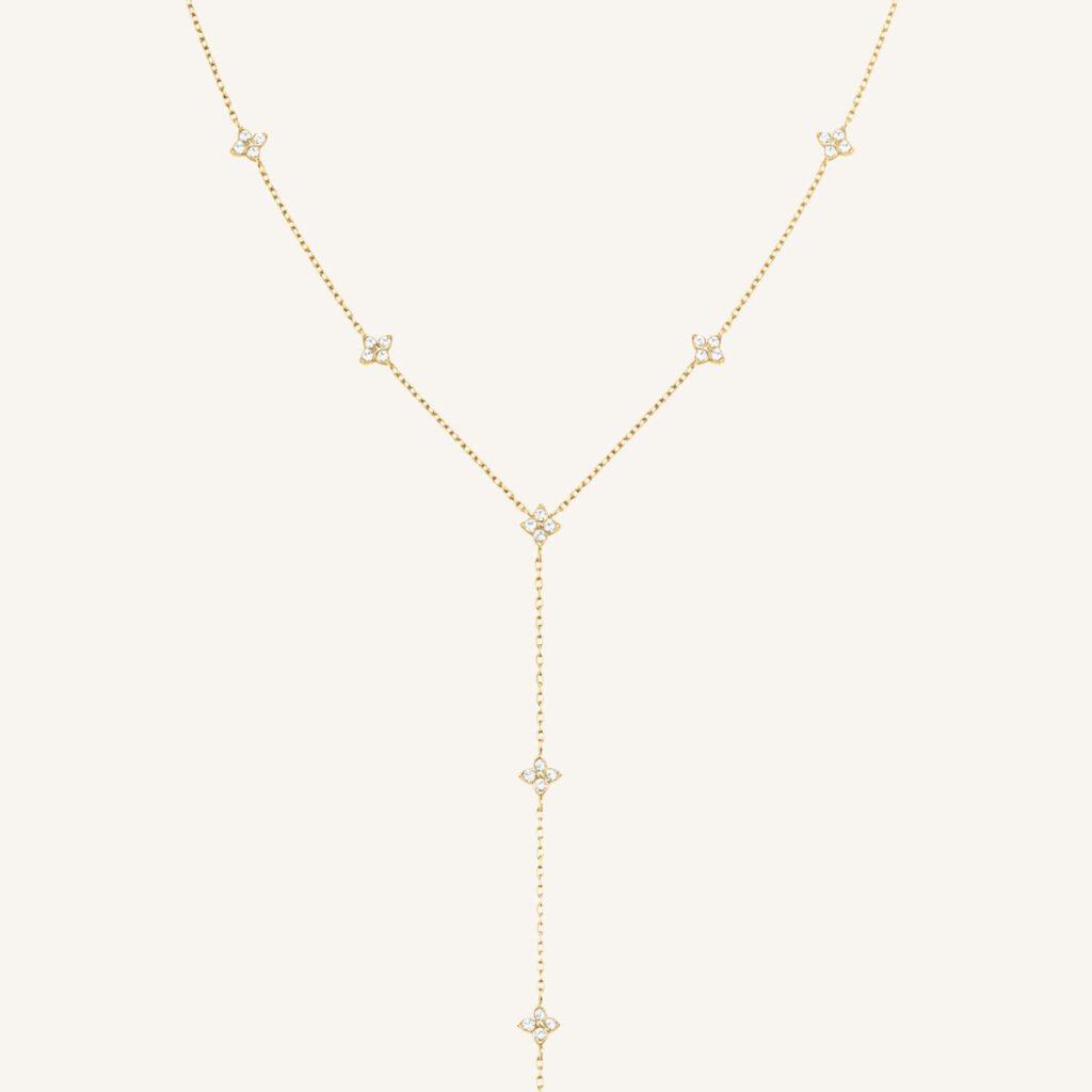 Rosefield Crystal Star ketting – goudkleurig – productfoto 1