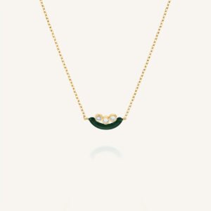 Rosefield Enamel ketting – goudkleurig / groen – productfoto 1
