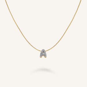 Rosefield Crystal Letter A ketting – goudkleurig – productfoto 1