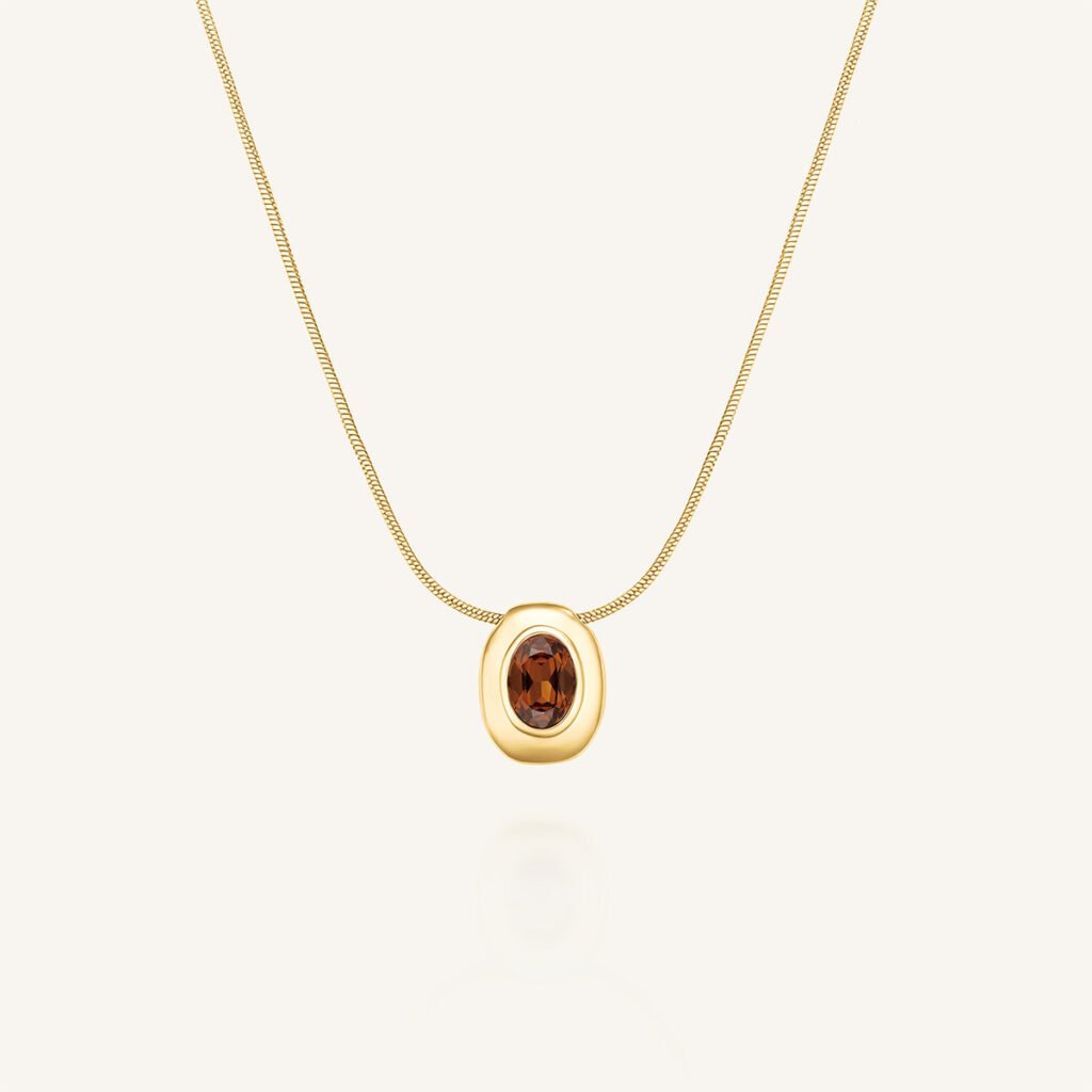 Rosefield Molten ketting – bruin / goudkleurig – productfoto 1