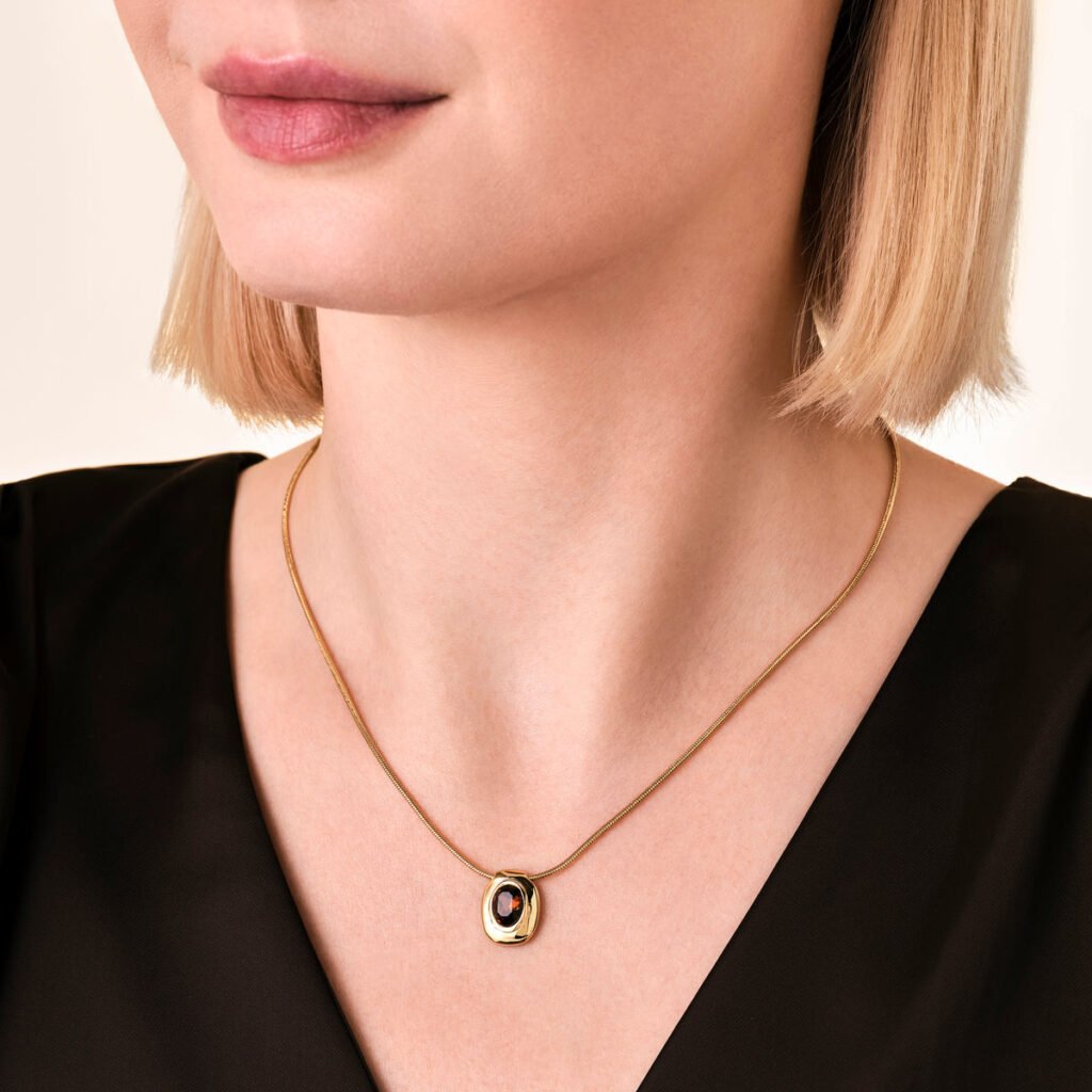 Rosefield Molten ketting – bruin / goudkleurig – productfoto 2