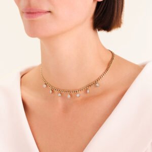 Rosefield Crystals Choker – goudkleurig – productfoto 2