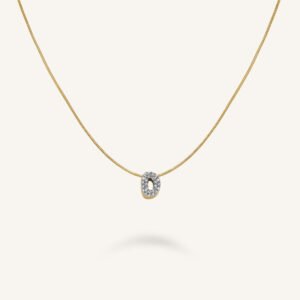 Rosefield Crystal Letter D ketting – goudkleurig – productfoto 1