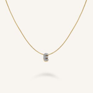Rosefield Crystal Letter E ketting – goudkleurig – productfoto 1