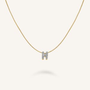 Rosefield Crystal Letter H ketting – goudkleurig – productfoto 1