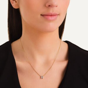 Rosefield Crystal Letter H ketting – goudkleurig – productfoto 2